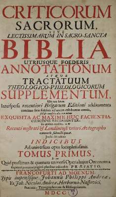 Bild Nr.1: 134-86 Critici Sacri.: (Alte Drucke, Handschriften und Theologie)