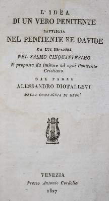 Bild Nr.1: 134-91 Diotallevi,A.: (Alte Drucke, Handschriften und Theologie)