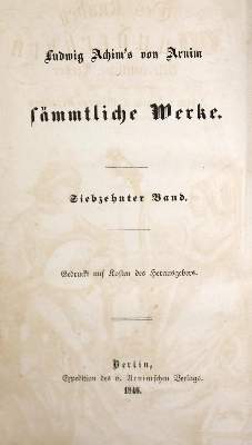 Bild Nr.2: 134-915 Arnim,L.A.v. u. C.Brentano.: (Literatur und illustrierte Bücher bis 19.Jahrhundert)