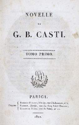 Bild Nr.2: 134-933 Casti,G.B.: (Literatur und illustrierte Bücher bis 19.Jahrhundert)