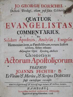 Bild Nr.1: 134-94 Dorsche,J.G.: (Alte Drucke, Handschriften und Theologie)