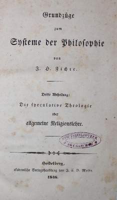 Bild Nr.1: 134-972 Fichte,I.H.: (Literatur und illustrierte Bücher bis 19.Jahrhundert)