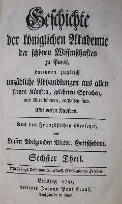 Bild Nr.1: 134-997 [Gottschedin, Luise Adelgunde Victoria (Übers.).: (Literatur und illustrierte Bücher bis 19.Jahrhundert)