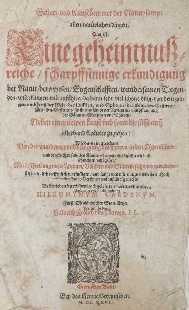 Große Abbildung Nr.1: 135-10 Cardano,G.: (Alchemie)