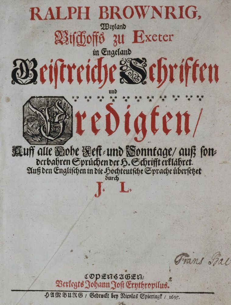 Große Abbildung Nr.1: 135-101 Brownrig,R.: (Alte Drucke, Handschriften und Theologie)
