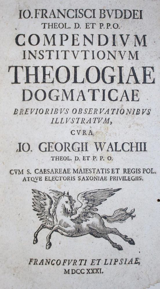Große Abbildung Nr.1: 135-107 Buddeus,J.F.: (Alte Drucke, Handschriften und Theologie)
