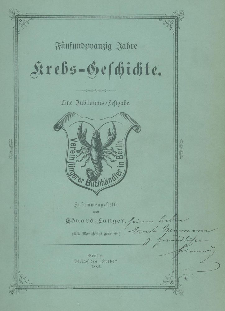 Große Abbildung Nr.1: 135-1074 Langer,E.: (Buchhandel, Berlin)