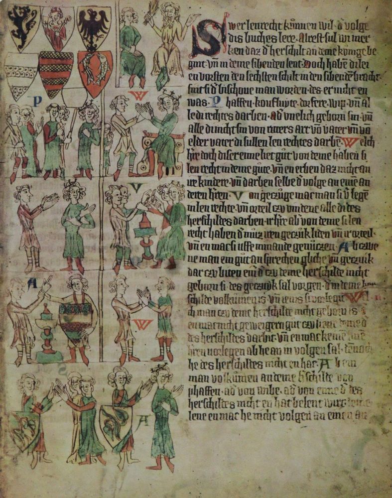 Große Abbildung Nr.1: 135-1085 Heidelberger Bilderhandschrift des Sachsenspiegels, Die.: (Faksimile)