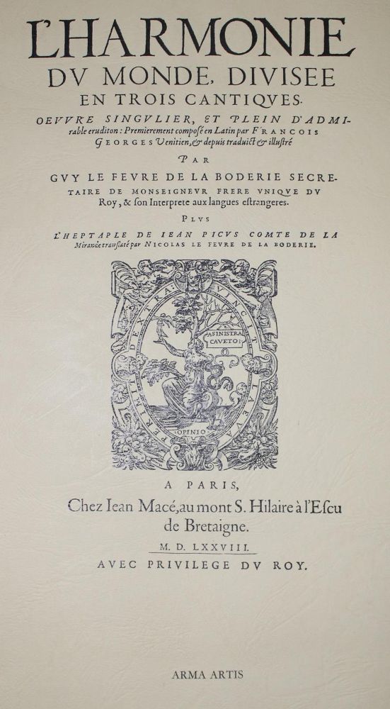 Große Abbildung Nr.1: 135-1088 Le Fevre de la Boderie,G.: (Faksimile)