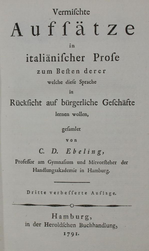 Große Abbildung Nr.1: 135-1111 Ebeling,C.D.: (Lexika - Wörterbücher - Sprachwissenschaften)