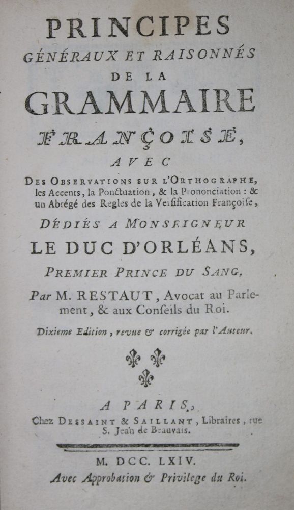 Große Abbildung Nr.1: 135-1126 Restaut,(P.).: (Lexika - Wörterbücher - Sprachwissenschaften)