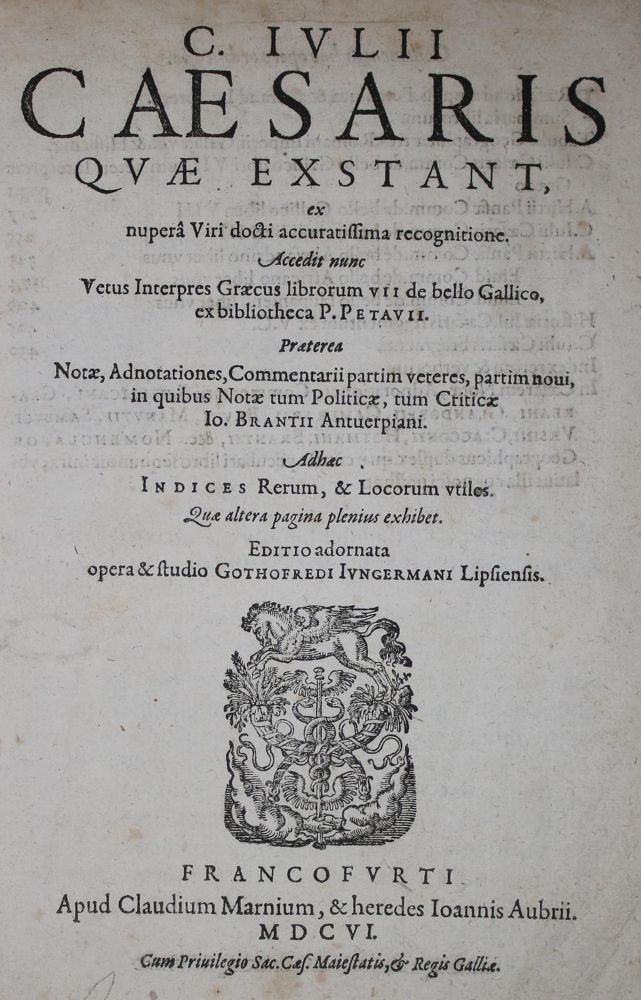 Große Abbildung Nr.1: 135-113 Caesar,C.J.: (Alte Drucke, Handschriften und Theologie)