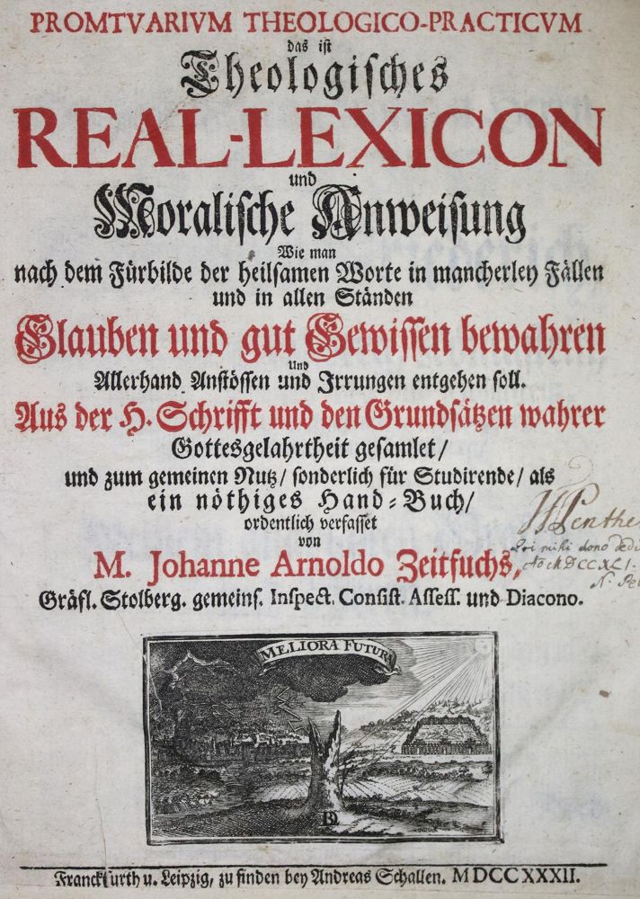 Große Abbildung Nr.1: 135-1137 Zeitfuchs,J.A.: (Lexika - Wörterbücher - Sprachwissenschaften)