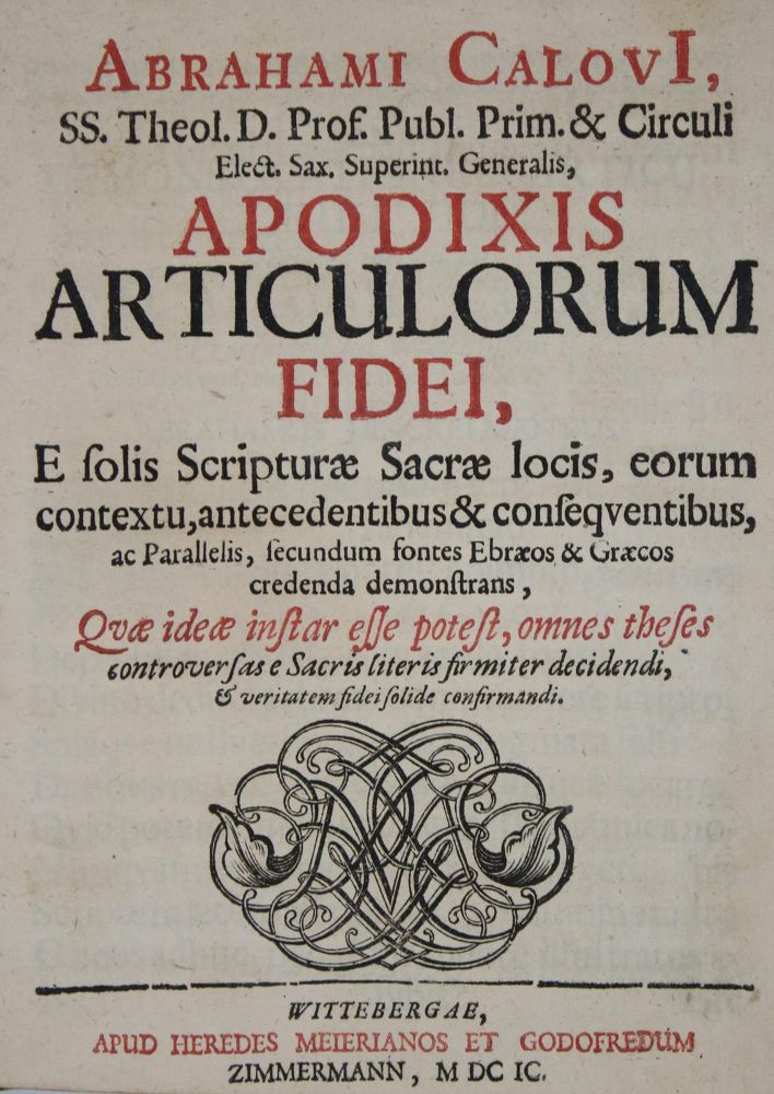 Große Abbildung Nr.1: 135-114 Calov(ius),A.: (Alte Drucke, Handschriften und Theologie)