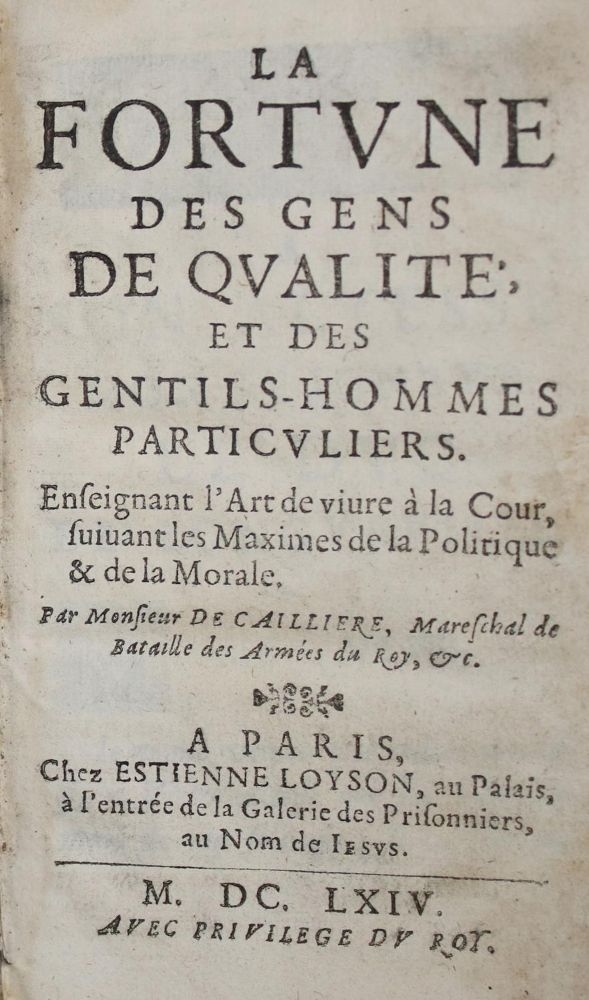 Große Abbildung Nr.1: 135-1157 Cailliere,(J.)de.: (Kultur- und Sittengeschichte)