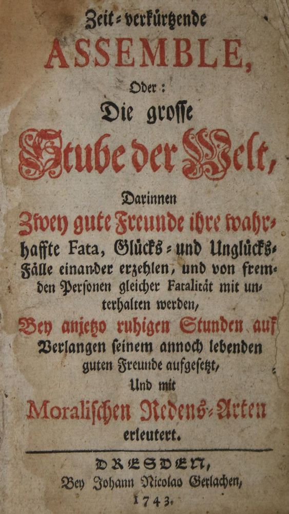 Große Abbildung Nr.1: 135-1191 Zeit-verkürtzende Assemble,: (Kultur- und Sittengeschichte)