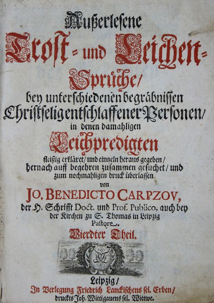 Große Abbildung Nr.1: 135-120 Carpzov,J.B.: (Alte Drucke, Handschriften und Theologie)
