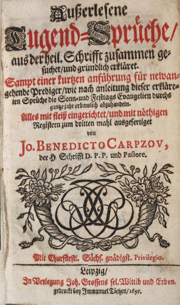 Große Abbildung Nr.1: 135-121 Carpzov,J.B. (II.).: (Alte Drucke, Handschriften und Theologie)