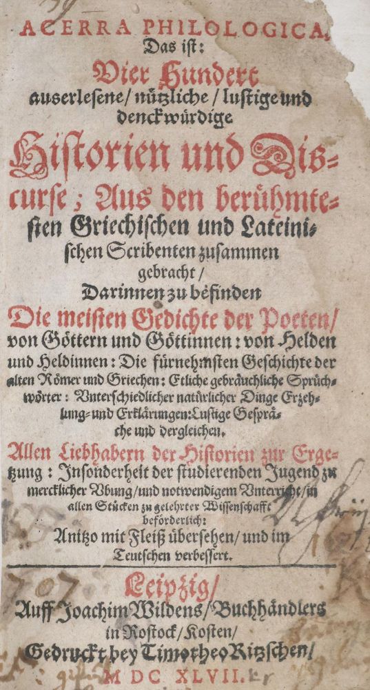 Große Abbildung Nr.1: 135-1225 (Lauremberg,P.).: (Kinder- und Jugendbücher)