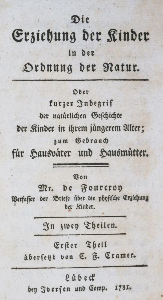 Große Abbildung Nr.1: 135-1243 Fourcroy,(J.L.)de.: (Pädagogik)