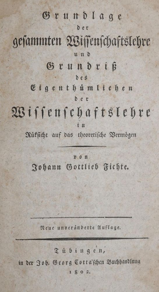 Große Abbildung Nr.1: 135-1344 Fichte,J.G.  : (Literatur und illustrierte Bücher bis 19.Jahrhundert)