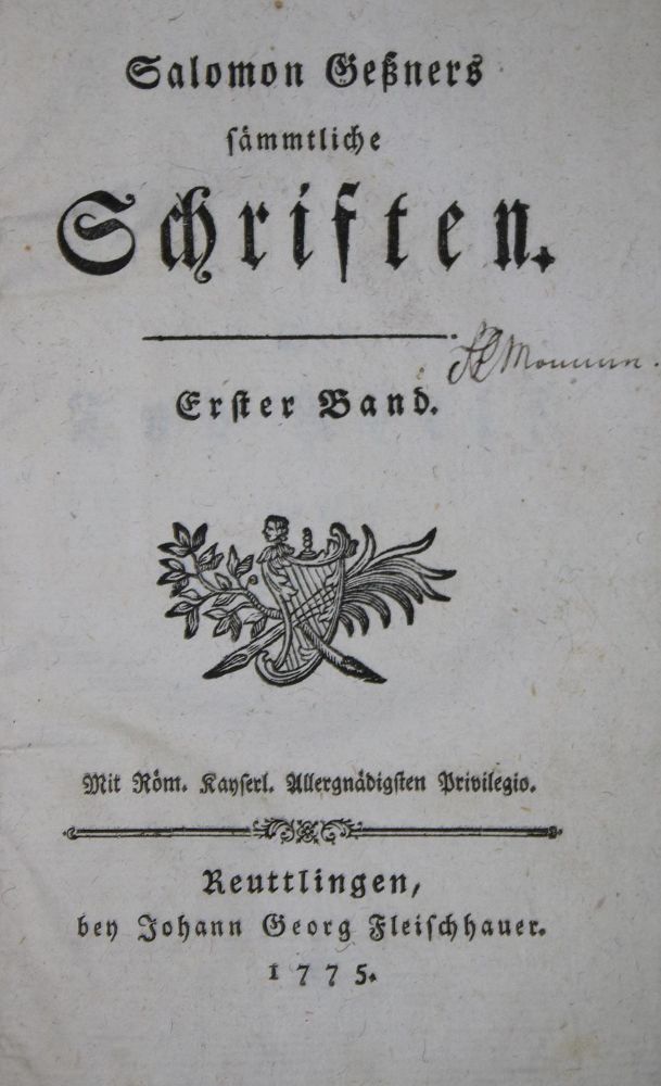 Große Abbildung Nr.1: 135-1350 Gessner,S.: (Literatur und illustrierte Bücher bis 19.Jahrhundert)