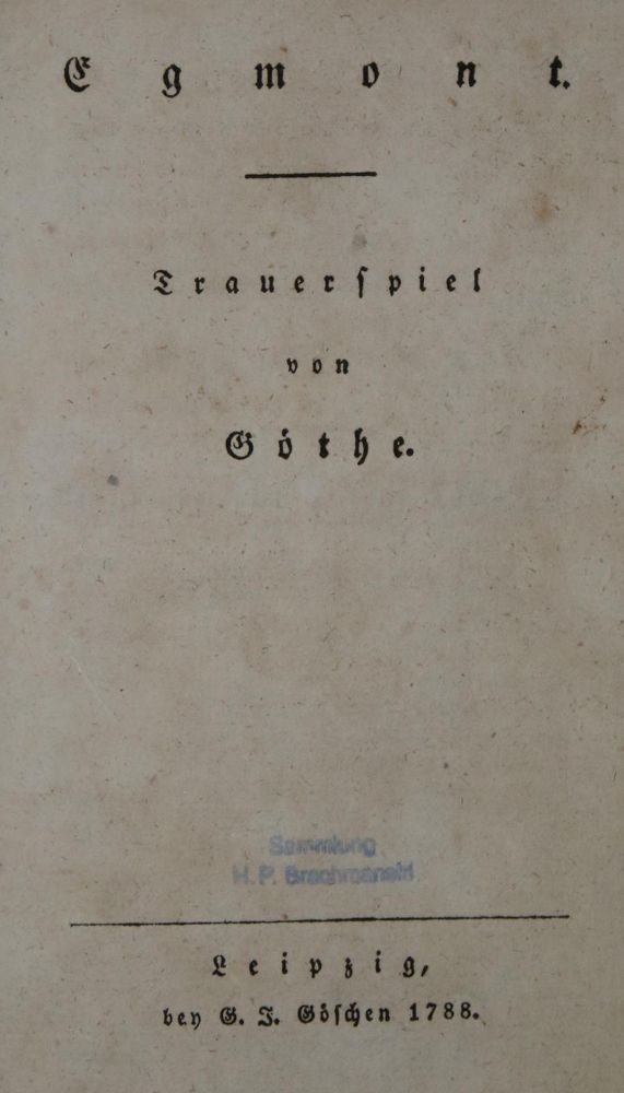 Große Abbildung Nr.1: 135-1353 Goethe,J.W.v.: (Literatur und illustrierte Bücher bis 19.Jahrhundert)