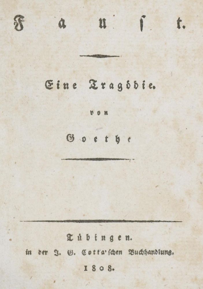 Große Abbildung Nr.1: 135-1354 Goethe,J.W.v.: (Literatur und illustrierte Bücher bis 19.Jahrhundert)