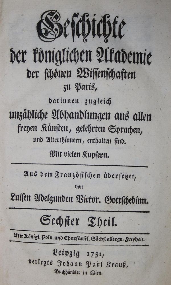 Große Abbildung Nr.1: 135-1364 [Gottschedin, Luise Adelgunde Victoria (Übers.).: (Literatur und illustrierte Bücher bis 19.Jahrhundert)