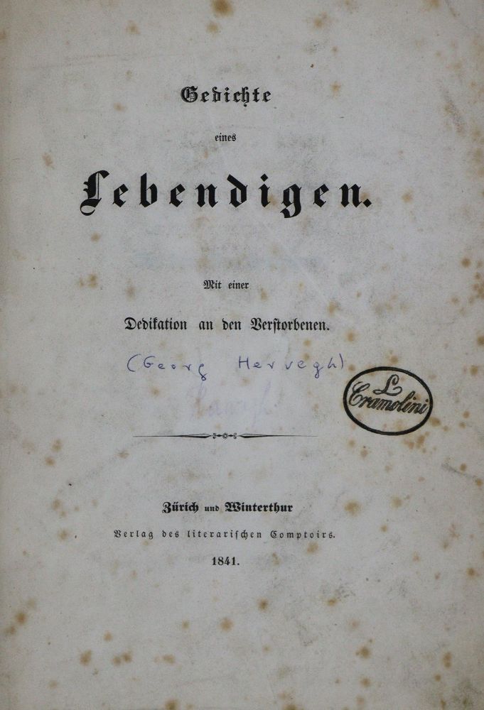 Große Abbildung Nr.1: 135-1378 Herwegh,G.: (Literatur und illustrierte Bücher bis 19.Jahrhundert)