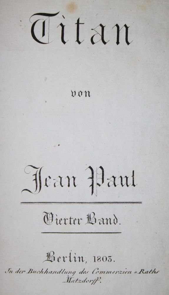 Große Abbildung Nr.1: 135-1385 Jean Paul (d.i. J.P.F. Richter).: (Literatur und illustrierte Bücher bis 19.Jahrhundert)
