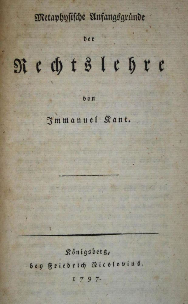 Große Abbildung Nr.1: 135-1390 Kant,I.: (Literatur und illustrierte Bücher bis 19.Jahrhundert)