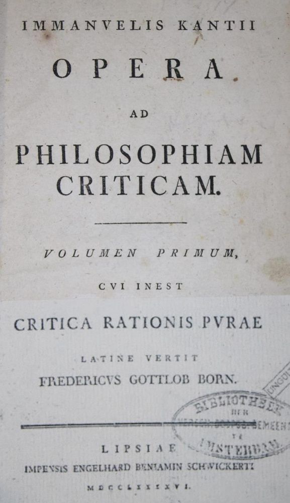Große Abbildung Nr.1: 135-1391 Kant,I.: (Literatur und illustrierte Bücher bis 19.Jahrhundert)