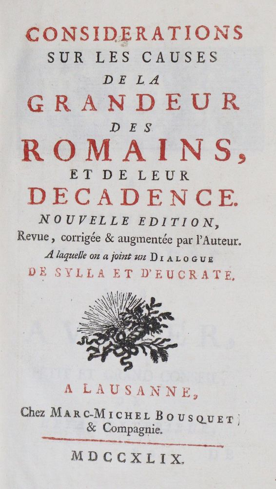 Große Abbildung Nr.1: 135-1439 (Montesquieu,C.L.S.de).: (Literatur und illustrierte Bücher bis 19.Jahrhundert)