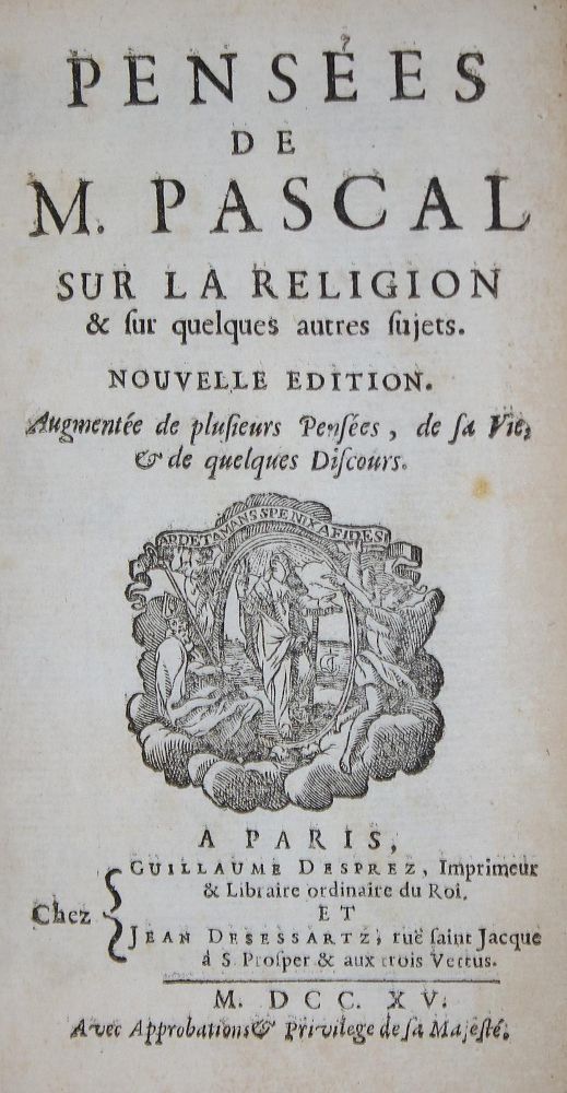Große Abbildung Nr.1: 135-1448 Pascal,(B.).: (Literatur und illustrierte Bücher bis 19.Jahrhundert)