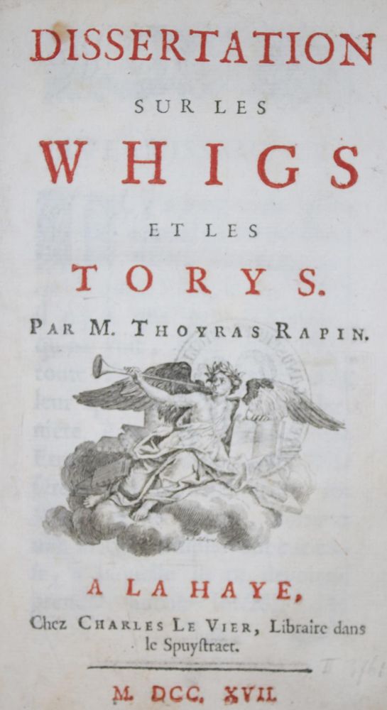 Große Abbildung Nr.1: 135-1459 Rapin de Thoyras,(P.).: (Literatur und illustrierte Bücher bis 19.Jahrhundert)