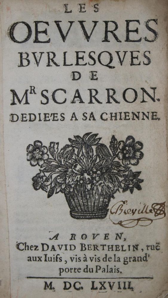 Große Abbildung Nr.1: 135-1468 Scarron,(P.).: (Literatur und illustrierte Bücher bis 19.Jahrhundert)