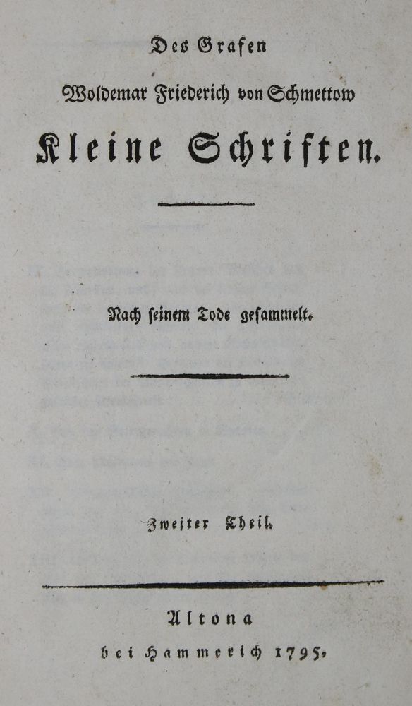 Große Abbildung Nr.1: 135-1478 Schmettau,W.F.v.: (Literatur und illustrierte Bücher bis 19.Jahrhundert)