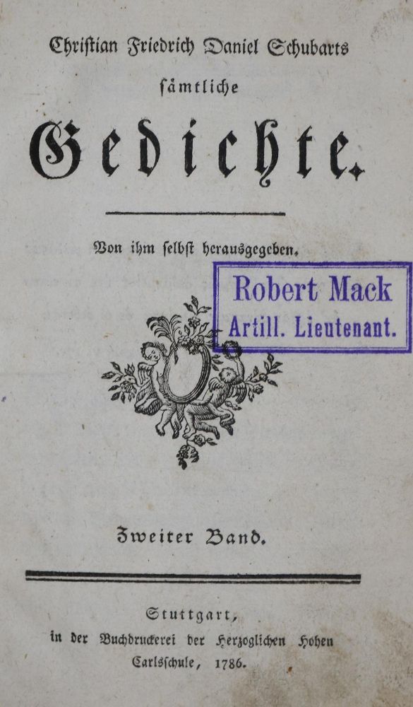 Große Abbildung Nr.1: 135-1479 Schubart,C.F.D.: (Literatur und illustrierte Bücher bis 19.Jahrhundert)