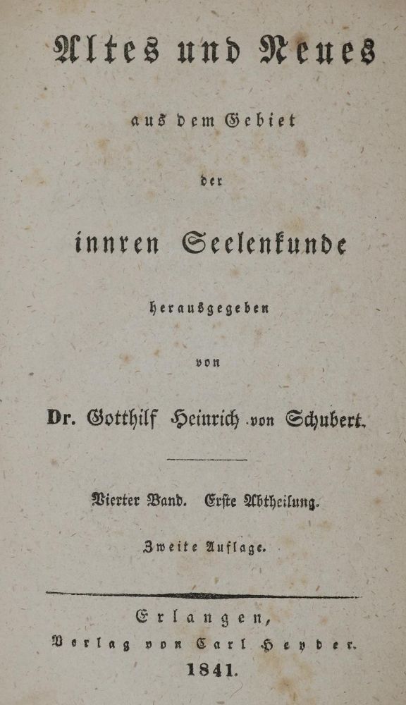 Große Abbildung Nr.1: 135-1480 Schubert,G.H.: (Literatur und illustrierte Bücher bis 19.Jahrhundert)
