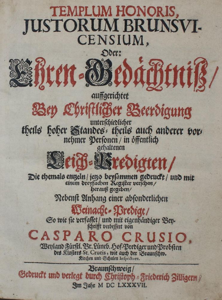 Große Abbildung Nr.1: 135-150 Crusius,K.: (Alte Drucke, Handschriften und Theologie)