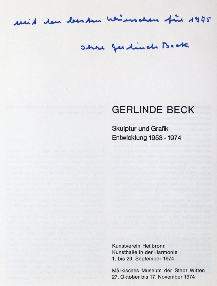 Große Abbildung Nr.6: 135-1520 Beck, Gerlinde.: (Literatur und illustrierte Bücher 20.Jahrhundert - Alte Literatur in modernen Ausgaben)