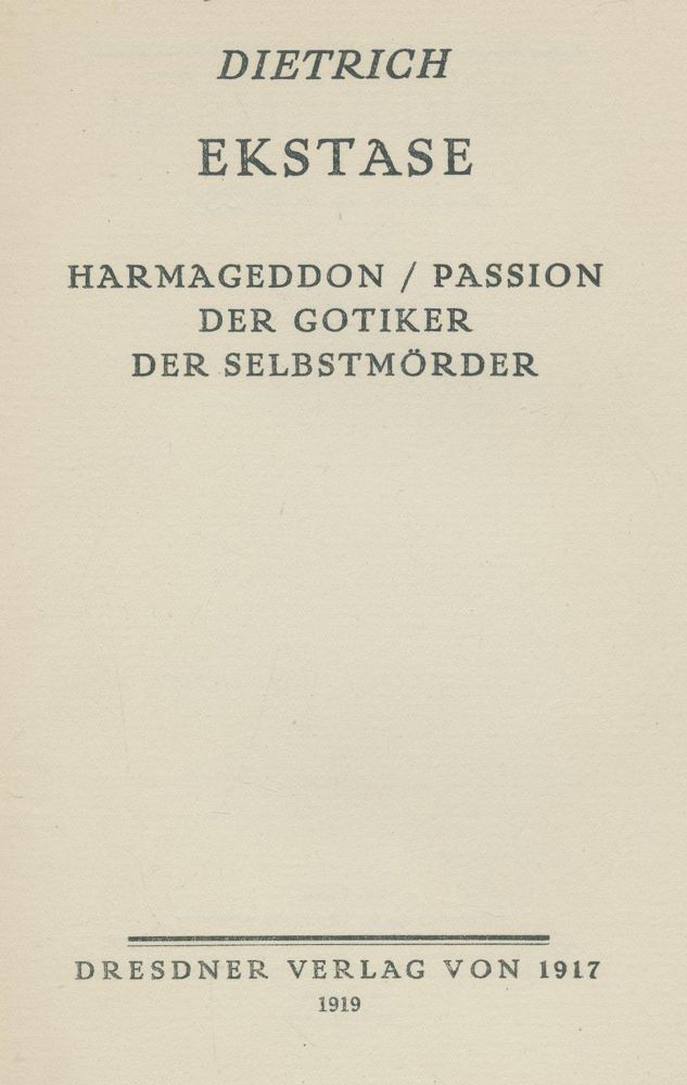 Große Abbildung Nr.1: 135-1546 Dietrich,(R.A.).: (Literatur und illustrierte Bücher 20.Jahrhundert - Alte Literatur in modernen Ausgaben)