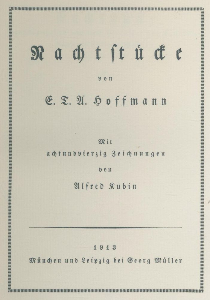 Große Abbildung Nr.1: 135-1577 Hoffmann,E.T.A.: (Literatur und illustrierte Bücher 20.Jahrhundert - Alte Literatur in modernen Ausgaben)