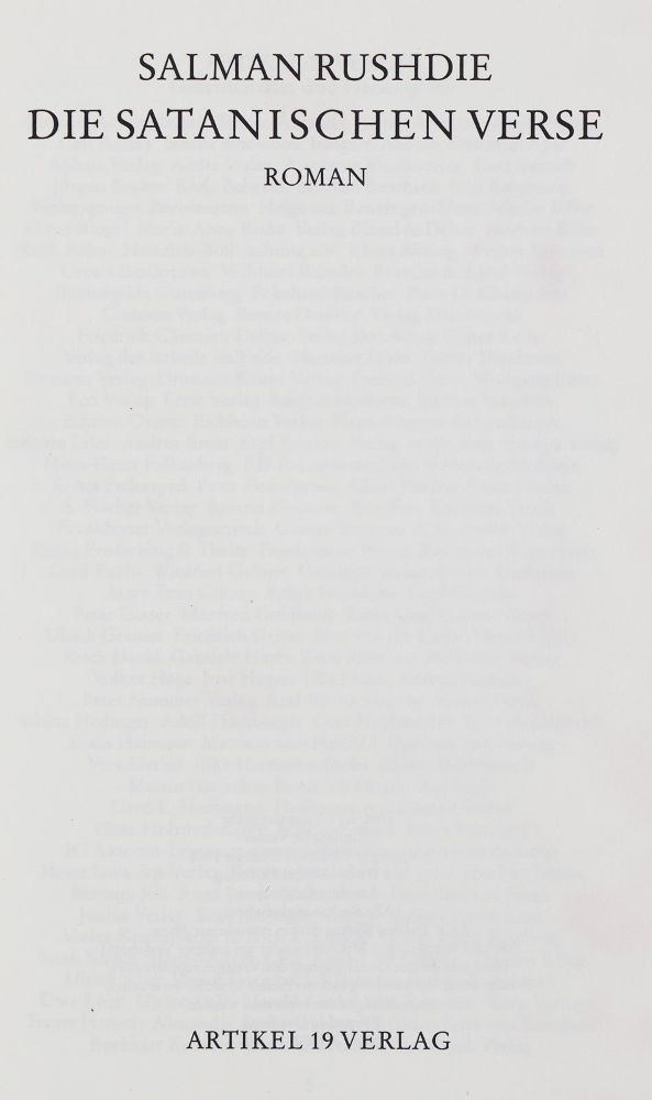 Große Abbildung Nr.3: 135-1650 Rushdie,S.: (Literatur und illustrierte Bücher 20.Jahrhundert - Alte Literatur in modernen Ausgaben)