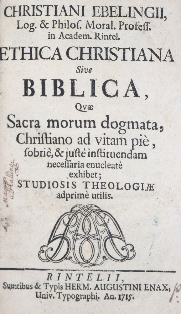 Große Abbildung Nr.1: 135-169 Ebeling,C.: (Alte Drucke, Handschriften und Theologie)