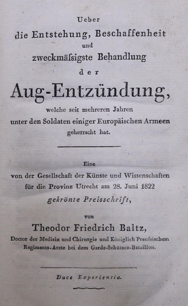 Große Abbildung Nr.1: 135-1709 Baltz,T.F.: (Medizin, Augenheilkunde)