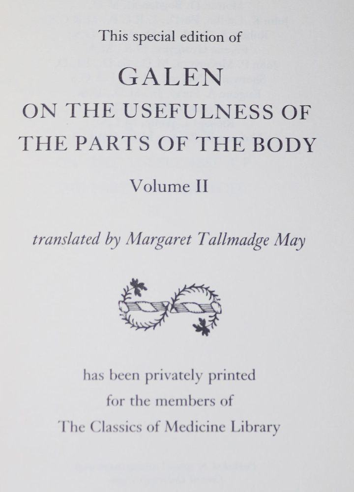 Große Abbildung Nr.1: 135-1716 Classics of Medicine Library.: (Medizin)