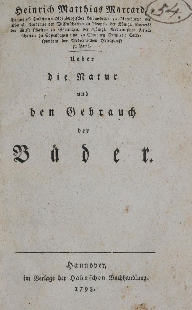 Große Abbildung Nr.1: 135-1733 Marcard, H. M.: (Medizin)