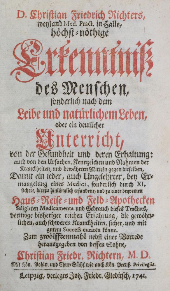 Große Abbildung Nr.1: 135-1743 Richter,C.F.: (Medizin)